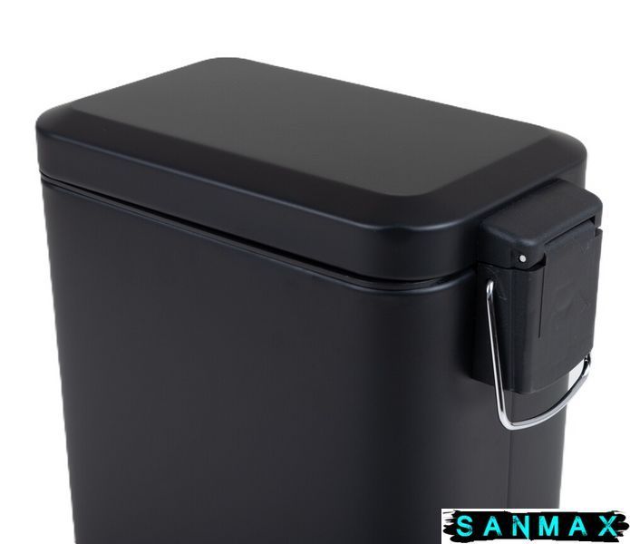 Відро для сміття з плавним закриттям прямокутне Zerix Sansa-TC0105 Чорний 5 л колір чорний (ZX5894) ZX5894 фото