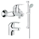 Комплект змішувачів для ванної кімнати Grohe Euroeco N (124428) 124428 фото 2