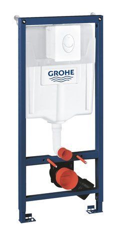Інсталяція для унітазу пневмо Grohe Rapid SL кріплення без прокладки панель Біла Кругла (38722001) 38722001 фото