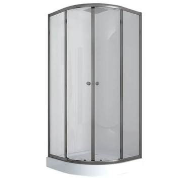 Душова кабіна з низьким піддоном Mixxus Plain SCT02-90x90x195-TR Графіт прозоре скло 4мм (MI6901) MI6901 фото