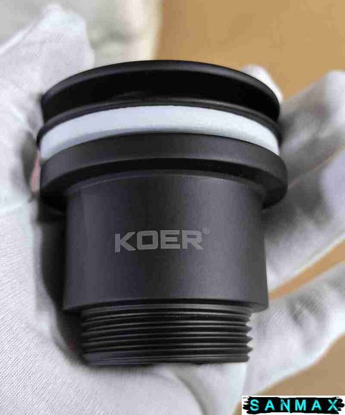 Донний клапан для умивальника універсальний Koer PW-11-05 Чорний (KR5795) KR5795 фото