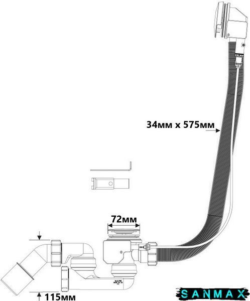 Сифон для ванни автомат 40/50 HC31PB-CP Push Button HC31PB-CP фото