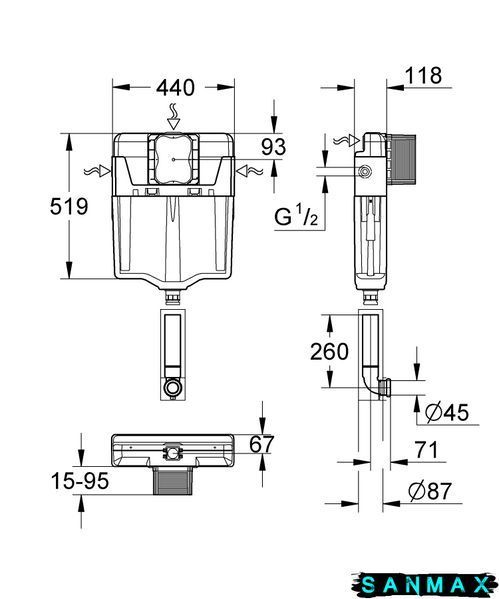 Змивний бачок GD 2 Grohe GD2 (38661000) 38661000 фото