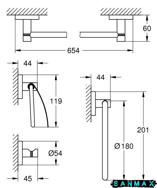 Набір аксесуарів 4 в 1 Grohe Essentials New (40776001) 40776001 фото