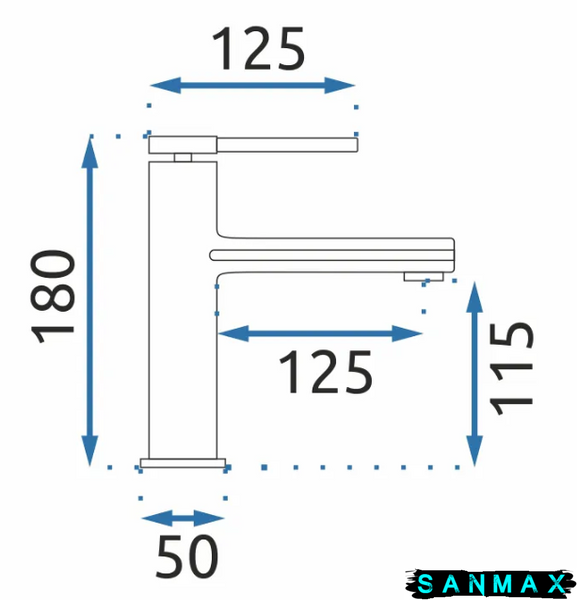 Змішувач для умивальника Rea Oval Чорний низький REA-B6516 фото