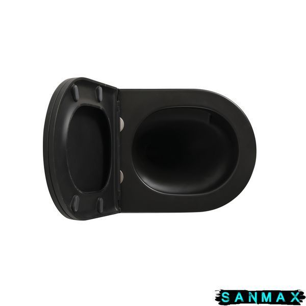Унітаз підвісний Mixxus Premium Bevel-0304-T1 Чорний 480x360x360mm, система змиву Tornado 1.0 (MP6677) MP6677 фото