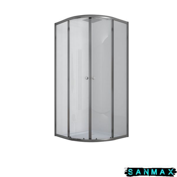 Душова кабіна з низьким піддоном Mixxus Plain SCT02-90x90x195-TR Графіт прозоре скло 4мм (MI6901) MI6901 фото