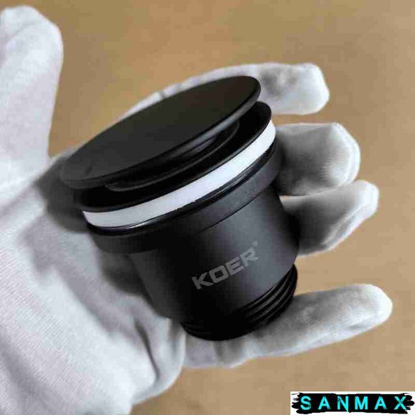 Донний клапан для умивальника універсальний Koer PW-11-05 Чорний (KR5795) KR5795 фото