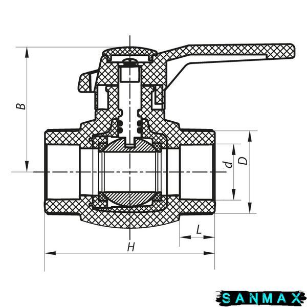 Кран кульовий PPR КШ (ручка) для гарячої води 63 Koer K0180.PRO 12 (KP0232) KP0232 фото