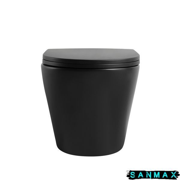Унітаз підвісний Mixxus Premium Bevel-0304-T1 Чорний 480x360x360mm, система змиву Tornado 1.0 (MP6677) MP6677 фото