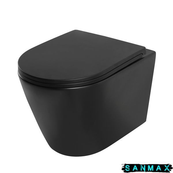 Унітаз підвісний Mixxus Premium Bevel-0304-T1 Чорний 480x360x360mm, система змиву Tornado 1.0 (MP6677) MP6677 фото