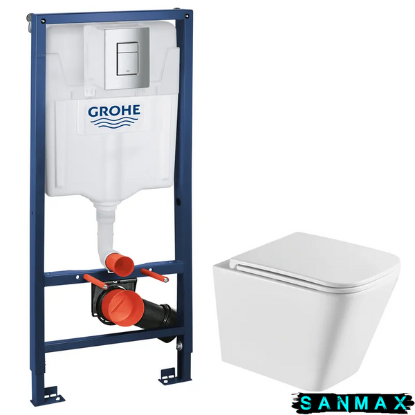 Інсталяційний комплект пневмо Grohe Set Унітаз Quadro-0301-R + Інсталяція 38772001 панель Хром (38772001QUADRO0301R) 38772001QUADRO0301R фото