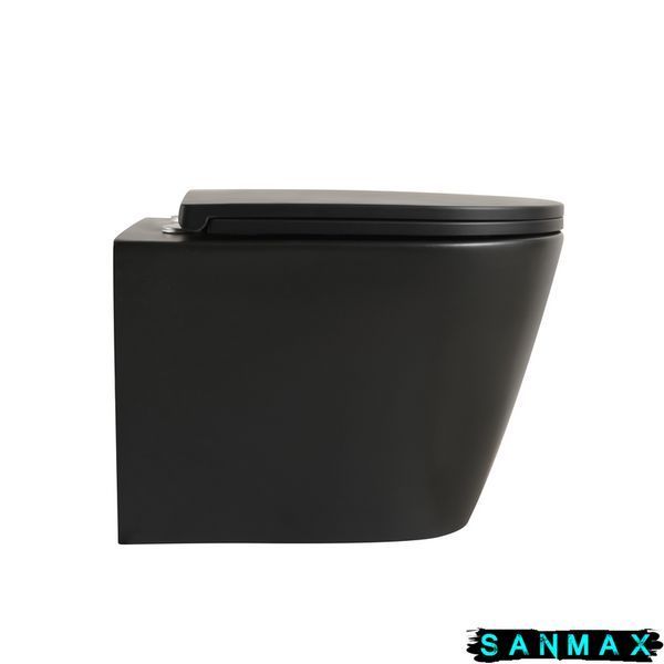 Унітаз підвісний Mixxus Premium Bevel-0304-T1 Чорний 480x360x360mm, система змиву Tornado 1.0 (MP6677) MP6677 фото