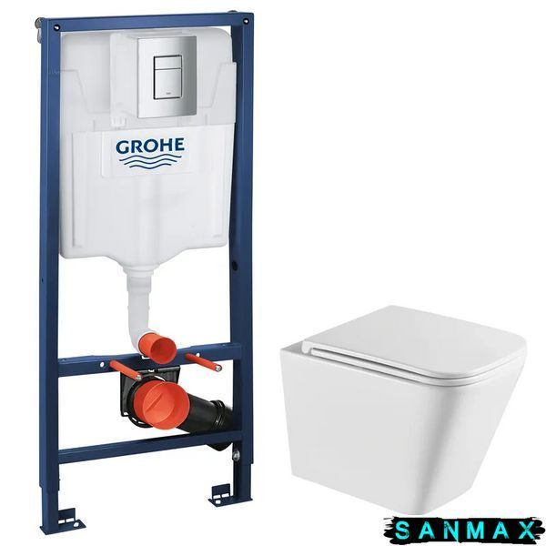 Інсталяційний комплект пневмо Grohe Set Унітаз Quadro-0301-R + Інсталяція 38772001 панель Хром (38772001QUADRO0301R) 38772001QUADRO0301R фото