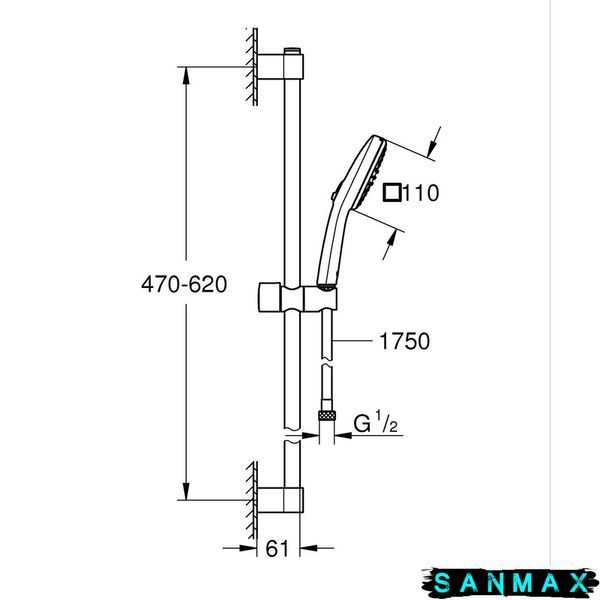 Душовий гарнітур Grohe Tempesta Cube 2 режими 110 (267482433) 267482433 фото