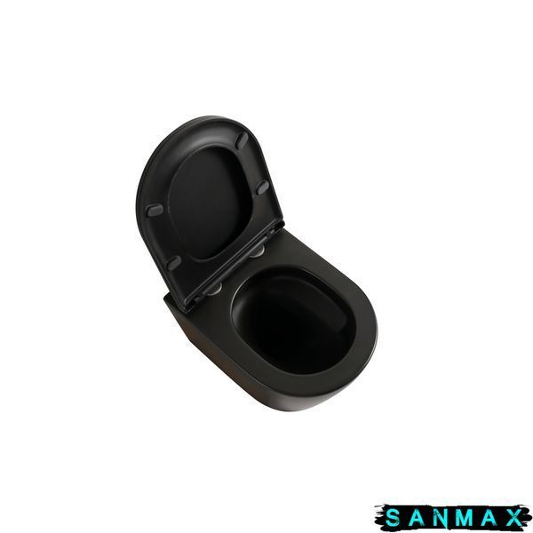 Унітаз підвісний Mixxus Premium Bevel-0304-T1 Чорний 480x360x360mm, система змиву Tornado 1.0 (MP6677) MP6677 фото