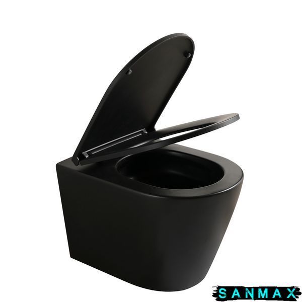 Унітаз підвісний Mixxus Premium Bevel-0304-T1 Чорний 480x360x360mm, система змиву Tornado 1.0 (MP6677) MP6677 фото