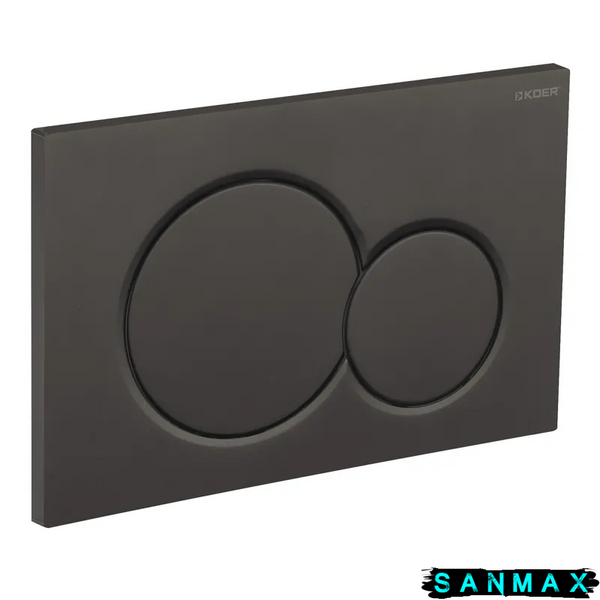 Панель змиву пластикова механіка Koer KT-0601-05 Кругла Матова Чорна (KR5176) KR5176 фото