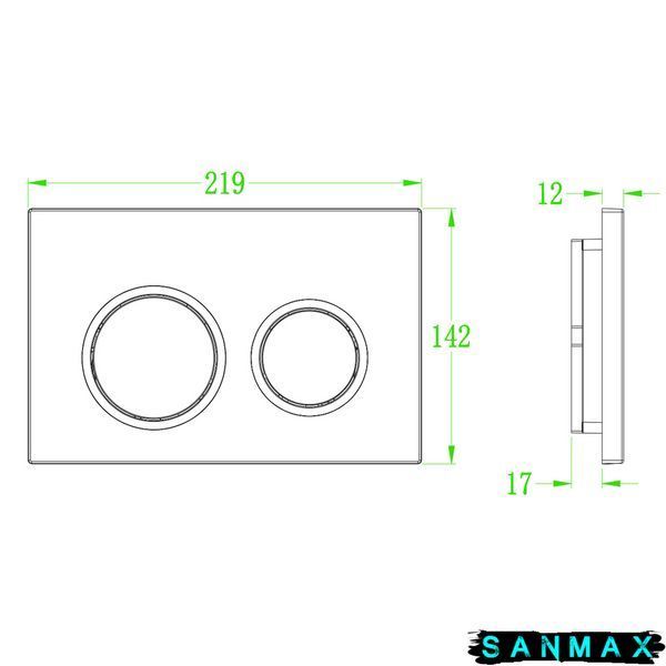 Панель змиву пластикова механіка Koer KT-0605-01 Кругла Хром (KR5317) KR5317 фото