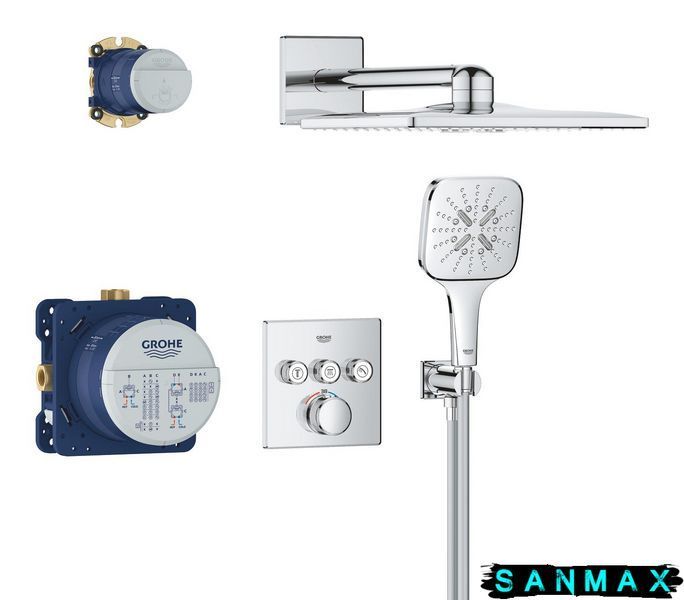Вбудована душова система термостатична на 3 виходи Grohe Grohtherm SmartControl (34864000) 34864000 фото