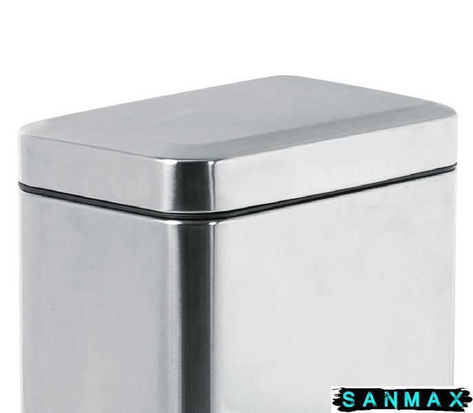 Відро для сміття з плавним закриттям прямокутне Zerix Sansa-TC0105 SS Color 5л колір нержавійка (ZX5893) ZX5893 фото