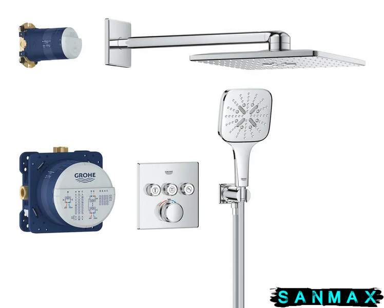 Вбудована душова система термостатична на 3 виходи Grohe Grohtherm SmartControl (34864000) 34864000 фото