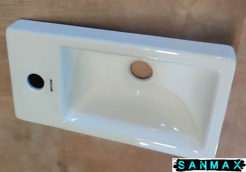 Умивальник накладний керамічний Mixxus Premium Quadro-1501 400х215х105mm з отвором під змішувач (MP6502) MP6502 фото