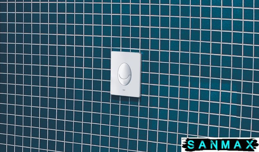 Інсталяція для унітазу пневмо Grohe Rapid SL кріплення без прокладки панель Біла Кругла (38722001) 38722001 фото