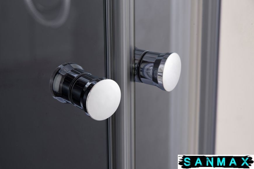 Душова кабіна з низьким піддоном Mixxus Plain SCT02-90x90x195-TR Графіт прозоре скло 4мм (MI6901) MI6901 фото