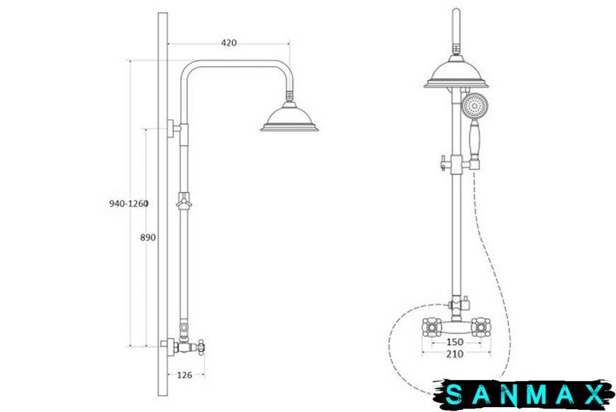 Душова система Besco Retro Хром BP-R-CH фото