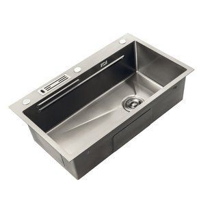 Кухонна інтегрована мийка Mixxus Premium MH7545-Set-05 Nano-Silver (3.0/0.8) комплект (нержавійка) (MX9634) MX9634 фото