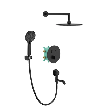 Вбудована душова система термостатична Koer KB-67012-05 Чорна (KR4729) KR4729 фото