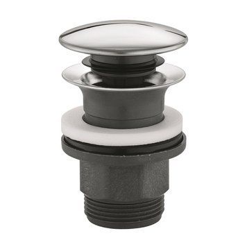 Донний клапан для умивальника універсальний (з/без переливу) GROHE 40824000 автоматичний (СLICK-СLACK) (Колір хром) 1 1/4'' (40824000) 40824000 фото