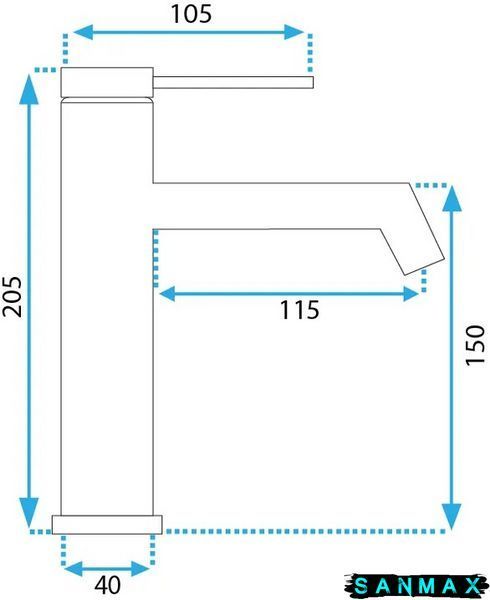 Змішувач для умивальника Rea Foss Чорний низький REA-B5317 фото