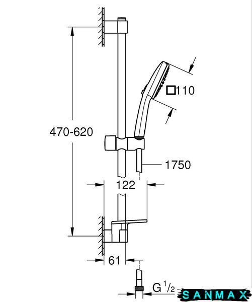 Душовий гарнітур Grohe Tempesta Cube 110, 2 режими (26907003) 26907003 фото