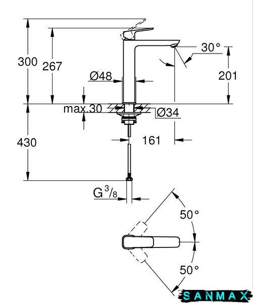 Одноважільний змішувач для умивальника XL-розміру Grohe Cubeo (1017290000) 1017290000 фото