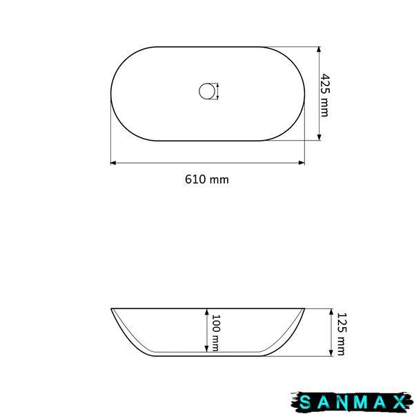 Умивальник (раковина) VBI ANDRIA WHITE накладний VBI-011700 фото
