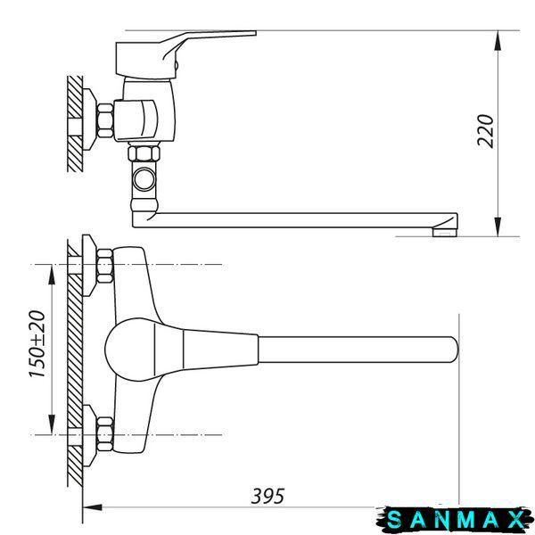 Змішувач для ванни Zerix Edn 283 (ZX0032) ZX0032 фото