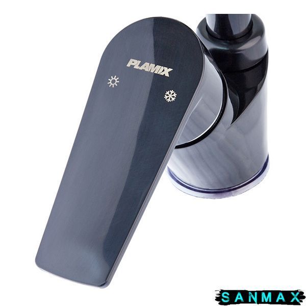 Змішувач для кухні на гайці Plamix Oscar-011 (без підведення) Чорний (PM0616) PM0616 фото
