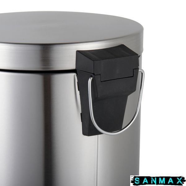 Відро для сміття з плавним закриттям кругле Zerix Solo-TC0205 SS Color 5л колір нержавійка (ZX5888) ZX5888 фото