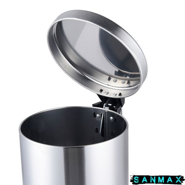 Відро для сміття з плавним закриттям кругле Mixxus Ellipse-TC0205 SS Color 5л колір нержавійка (MI7076) MI7076 фото