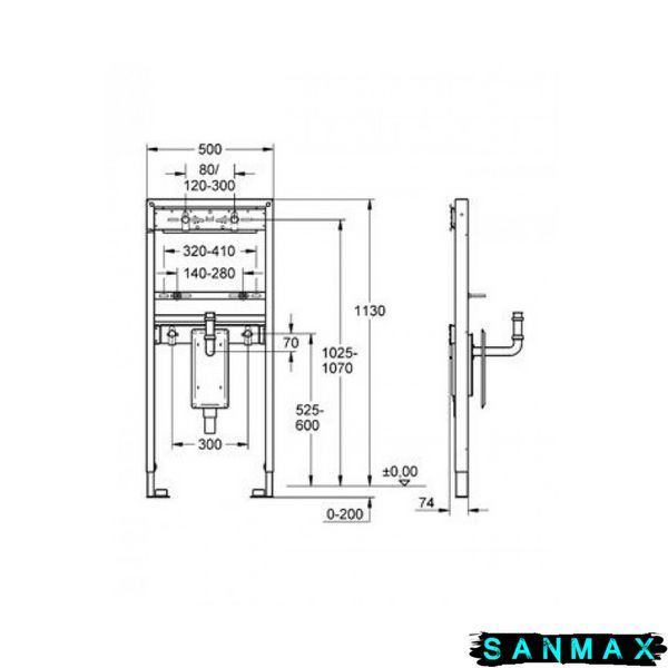 Інсталяція для умивальника із вбудованим сифоном Grohe Rapid SL (38625001) 38625001 фото