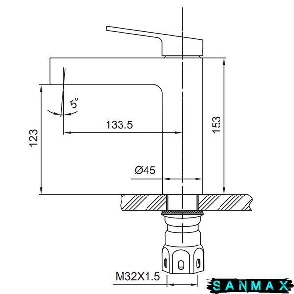 Змішувач для умивальника з нерж. сталі Koer KI-10016-02 (KR4789) KR4789 фото