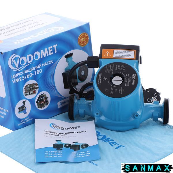 Насос циркуляційний Vodomet VM25/60-180 з кабелем без гайок мідь (VO0004) VO0004 фото