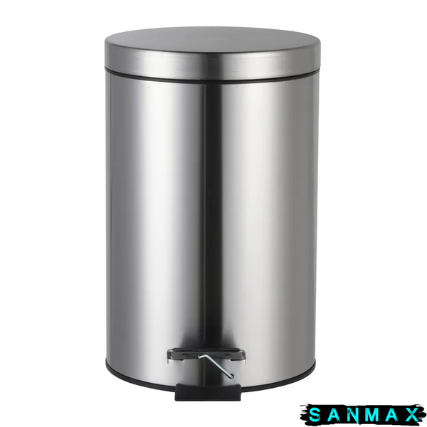 Відро для сміття з плавним закриттям кругле Zerix Solo-TC0205 SS Color 5л колір нержавійка (ZX5888) ZX5888 фото