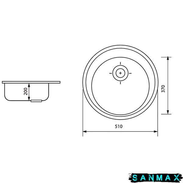 Мийка кухонна Zerix ZS-510R-03 Чорна (ZX4532) ZX4532 фото