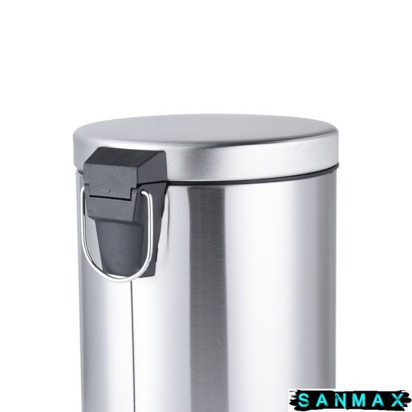 Відро для сміття з плавним закриттям кругле Mixxus Ellipse-TC0205 SS Color 5л колір нержавійка (MI7076) MI7076 фото