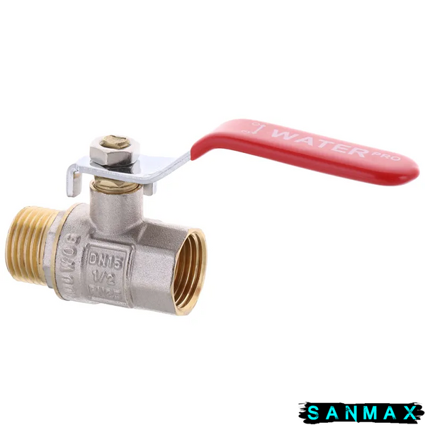 Кран кульовий 1/2 РГШ Вода Waterpro Червона ручка (WP0143) WP0143 фото