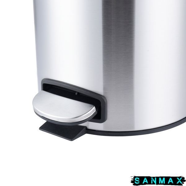 Відро для сміття з плавним закриттям кругле Mixxus Ellipse-TC0205 SS Color 5л колір нержавійка (MI7076) MI7076 фото