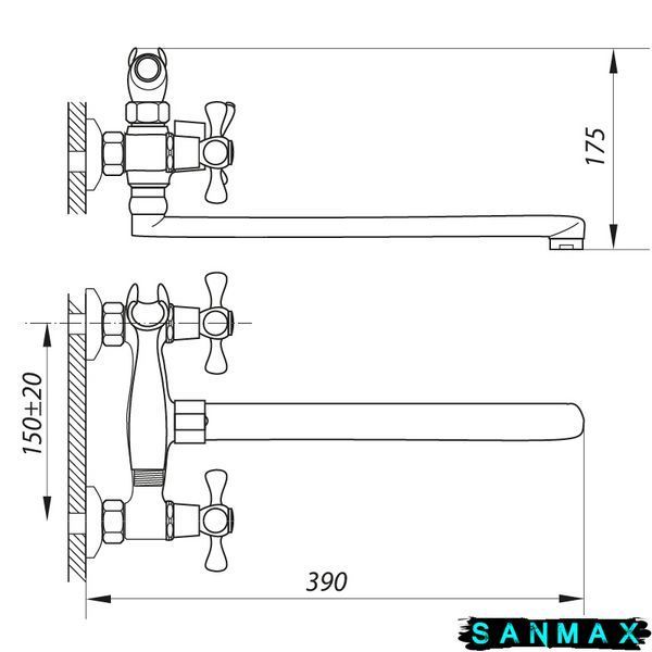 Змішувач для ванни Zerix D5Q 827 (ZX0010) ZX0010 фото